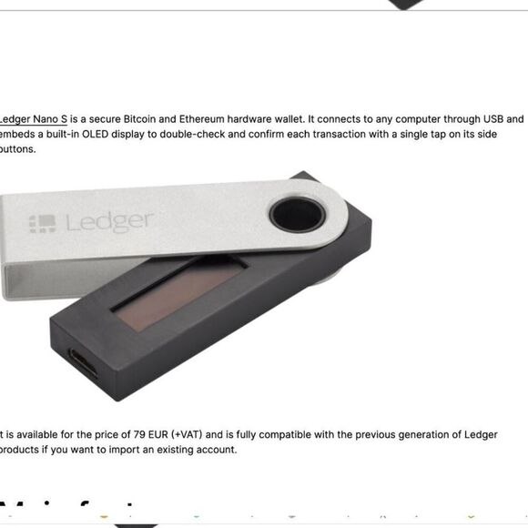 Ledger Nano S Crypto Black Wallet. Brand New and Factory Sealed! - Picture 8 of 13